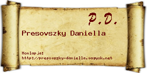 Presovszky Daniella névjegykártya